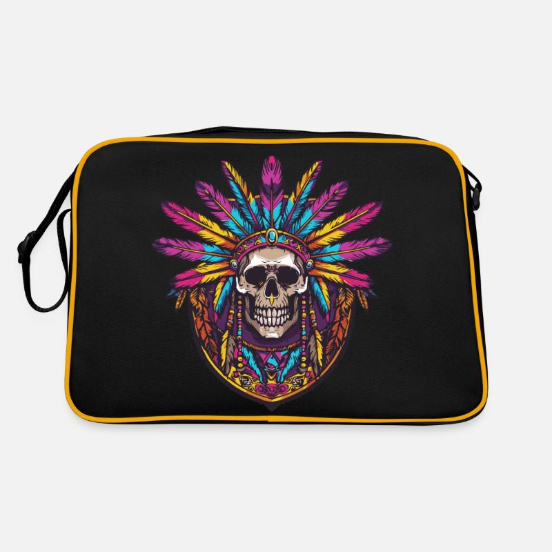 Écusson de crâne indien Sac Retro