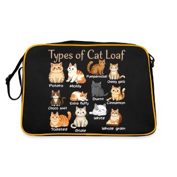 Types of Cat Loaf Cute Kitten Kawaii Cats, Cat Lov - Retro Bag - black/gold - Back