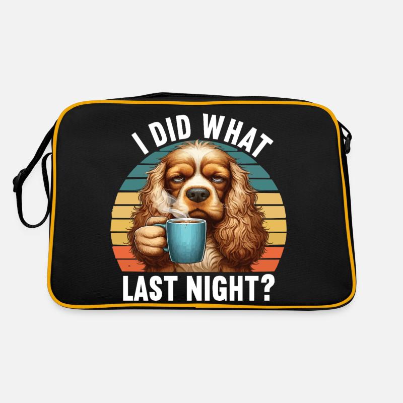 I Did What Last Night Cocker Spaniel Cockerhund Retro Tasche