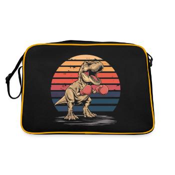 Dinosaure avec gants de boxe boxe vintage - Sac Retro - noir/or - Dos