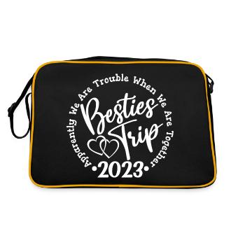 Besties Trip 2023 Fun Girls Voyage Week-end Vacances - Sac Retro - noir/or - Dos