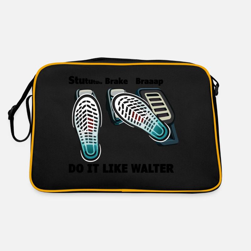 3 Pedals, 1 Love - Retro Tasche - Schwarz/Gold