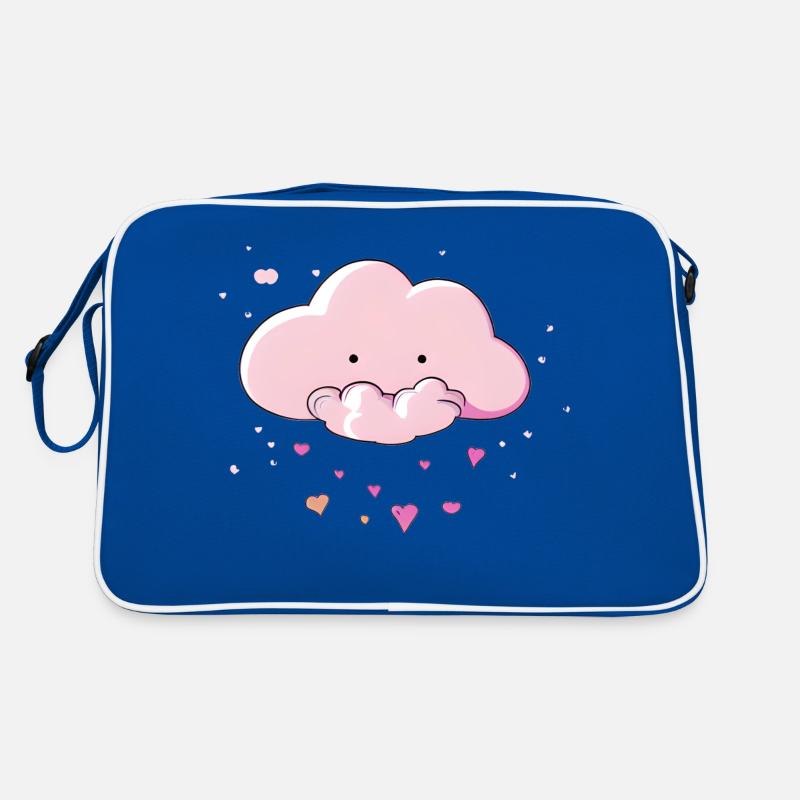 Cute Cloud Raining Hearts Retro Bag