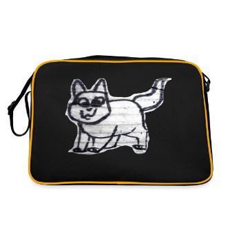 TOMZOFF Graffiti Cat - Retro Tasche - Schwarz/Gold - Hinten
