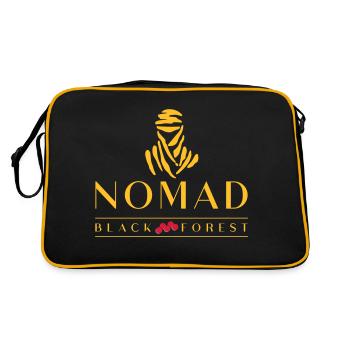 Reisen durch die Welt, make life a ride. - Retro Tasche - Schwarz/Gold - Hinten