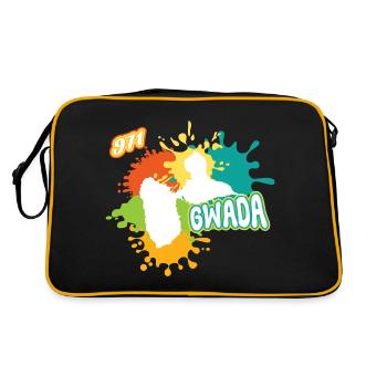 Belle idee cadeau carte de la guadeloupe 971 gwada - Sac Retro - noir/or - Dos