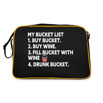 Bucket List Buy Bucket Buy Wine Fill Bucket With - Retro Tasche - Schwarz/Gold - Hinten