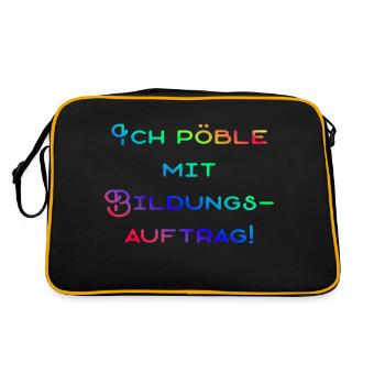 Pöbliger Bildungsauftrag - Retro Tasche - Schwarz/Gold - Hinten
