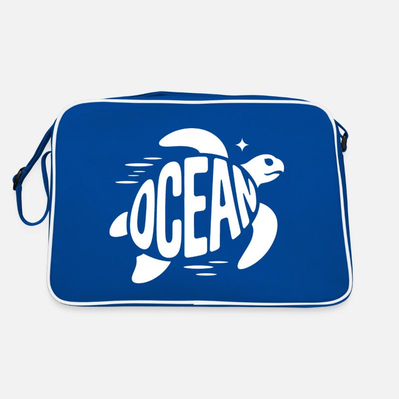 Ocean - Coole Schildkröte Ozean Logo Retro Tasche