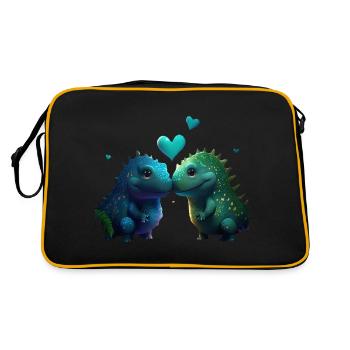 Dino Donosaur Sweet T-rex Love - Retro Bag - black/gold - Back