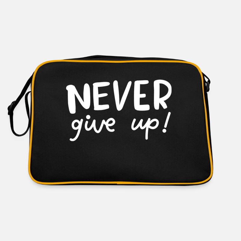 Never Give Up - Retro Bag - black/gold