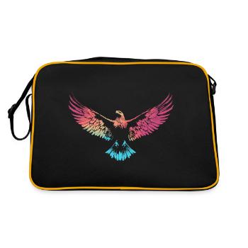 Aigle coloré étendre les ailes Vintage - Sac Retro - noir/or - Dos