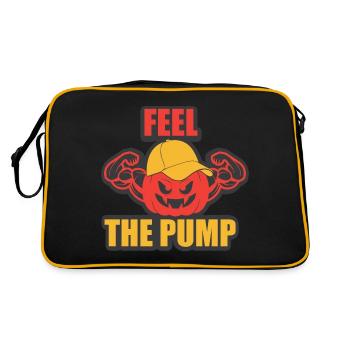 Bodybuilder Kraftsport Fitness Motiv - Retro Tasche - Schwarz/Gold - Hinten