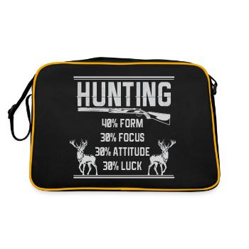 Jagen Jagdspruch & Jäger Geschenkidee - Retro Tasche - Schwarz/Gold - Hinten