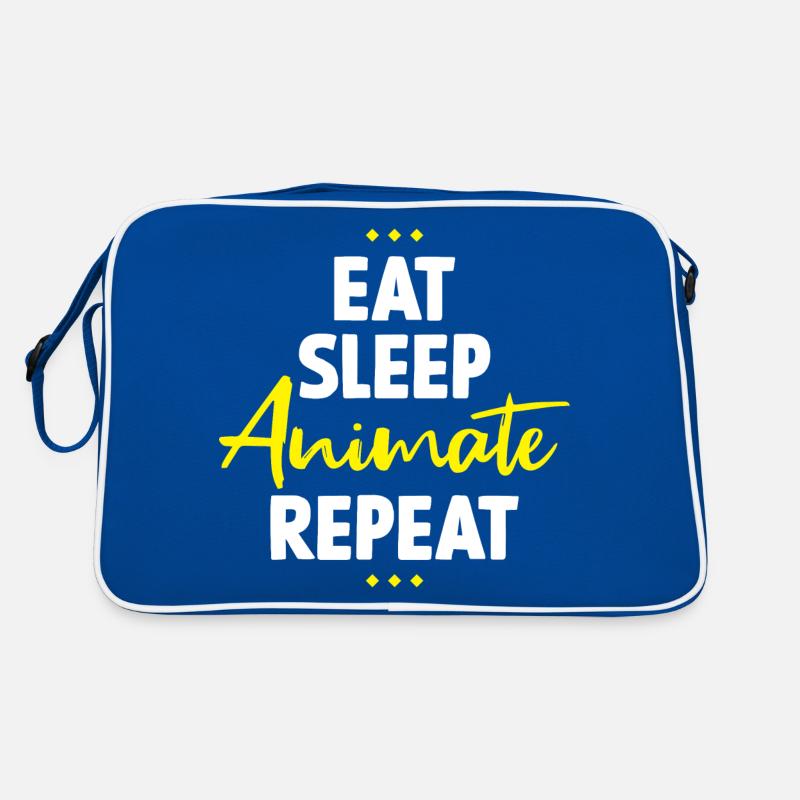 Eat Sleep Animate Repeat Retro Tasche
