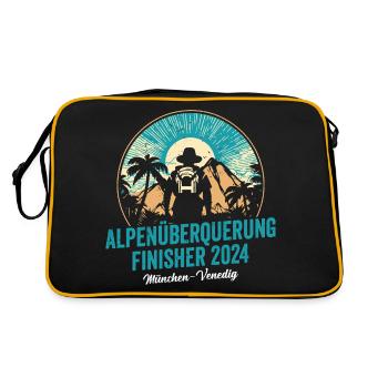 Alpenüberquerung 2024 München Venedig Pilgerweg - Retro Tasche - Schwarz/Gold - Hinten