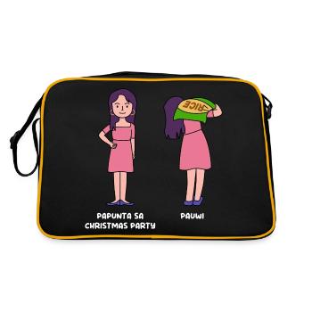 Weihnachtsdesign für junge stolze Pinoys - Retro Tasche - Schwarz/Gold - Hinten