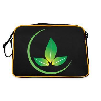 Green Leaves Icon Design for Proud Vegans - Retro Bag - black/gold - Back