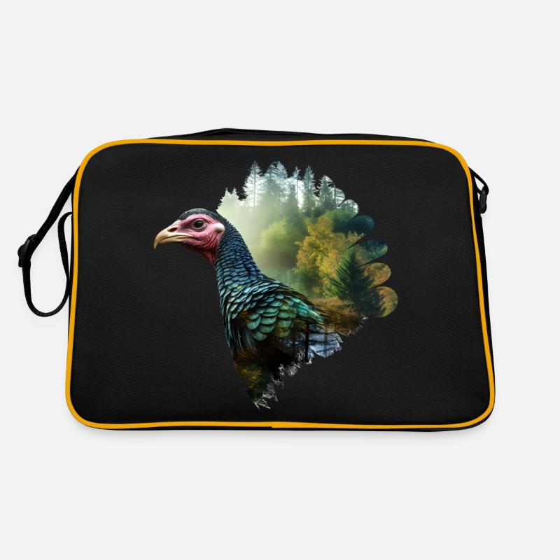 Truthahn - Retro Tasche - Schwarz/Gold