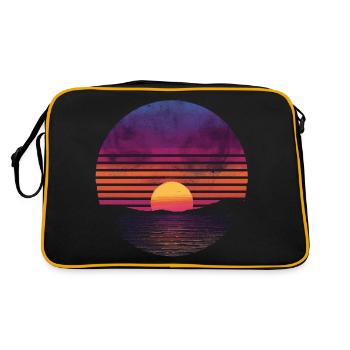 Rétro coucher de soleil extérieur océan des années 80 Vintage - Sac Retro - noir/or - Dos