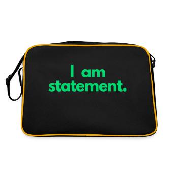 statement txt green - Retro Bag - black/gold - Back