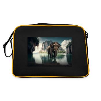 Thaïlande Elephant Travel Temple Bangkok Cadeau - Sac Retro - noir/or - Dos