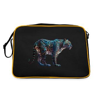 Leopard, Colorful, Jungle - Retro Bag - black/gold - Back