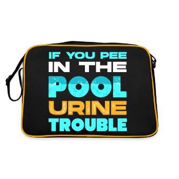 Pool Guy Cleaner Pool Service Funny - Retro Tasche - Schwarz/Gold - Hinten