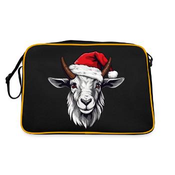 Goat Christmas Animal Head - Retro Bag - black/gold - Back