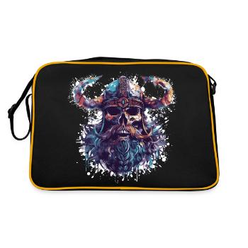 Crâne Viking - Sac Retro - noir/or - Dos