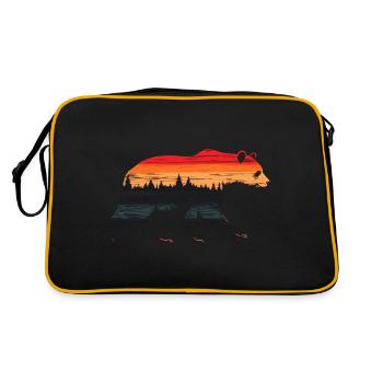 Silhouette d’ours avec forêt vintage - Sac Retro - noir/or - Dos