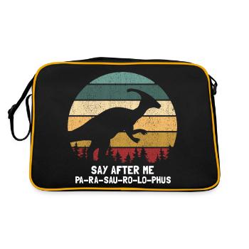 Dinosaur Motif for Paleontologists - Retro Bag - black/gold - Back