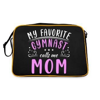 My favorite gymnast calls me Mama Gymnastics - Retro Bag - black/gold - Back
