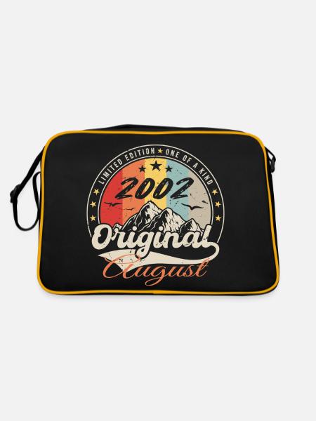 Die Legenden wurden im August 2002 geboren - August 2002 - Retro Tasche - Schwarz/Gold - Hinten