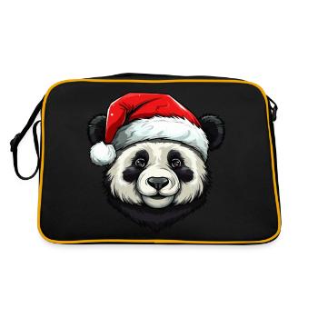 Panda Head Christmas Christmas - Retro Bag - black/gold - Back