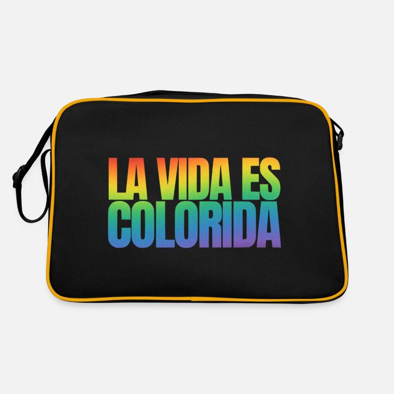 La Vida es colorida - Retro Tasche - Schwarz/Gold