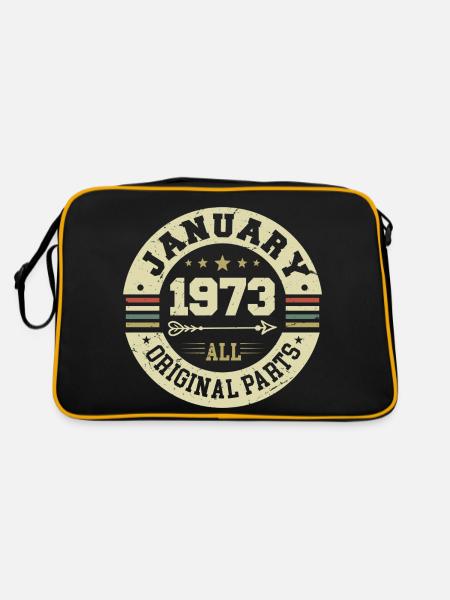 Janvier 1973 - Anniversaire en janvier 1973 - Sac Retro - noir/or - Dos