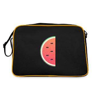 Sommerliche Wassermelone - Retro Tasche - Schwarz/Gold - Hinten