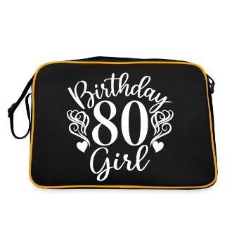 80th Birthday Women Her Birthday Girl 80 Years Old - Retro Bag - black/gold - Back
