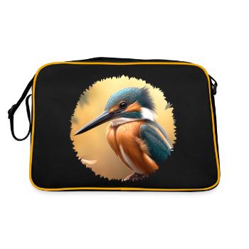 The colorful kingfishers live on clear rivers - Retro Bag - black/gold - Back