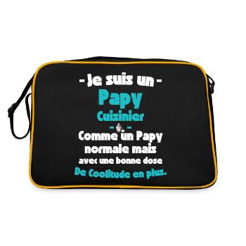 Papy Cuisinier, Chef étoilé de la Famille - Sac Retro - noir/or - Dos