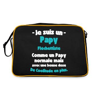 Papy Fléchetttiste, Maître de la Précision - Sac Retro - noir/or - Dos