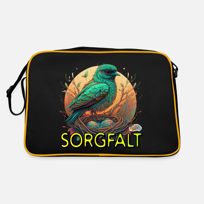 Werte mit Tieren: Sorgfalt Retro Tasche
