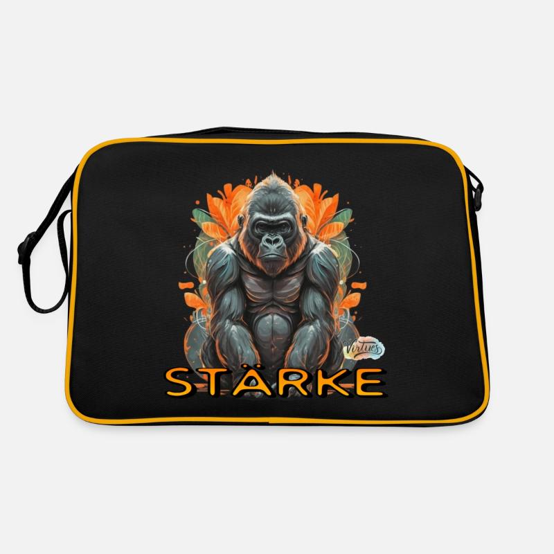 Werte mit Tieren: Stärke Retro Tasche