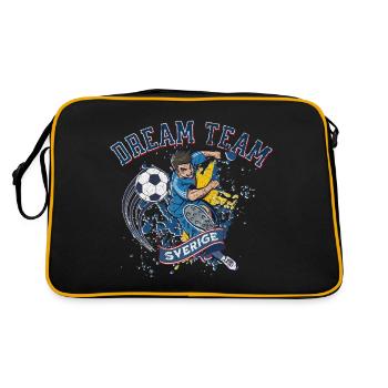 Dreamteam Sverige - Retro Tasche - Schwarz/Gold - Hinten