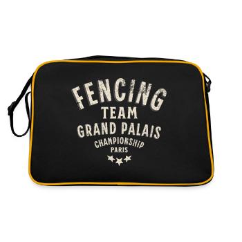 Fechtmannschaft Grand Palais Paris - Retro Tasche - Schwarz/Gold - Hinten