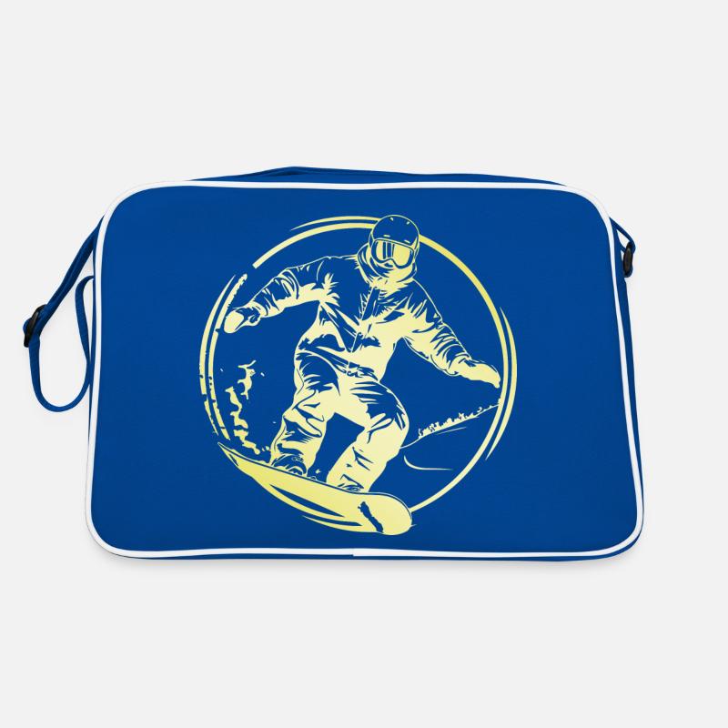Snowboarding Mann Retro Tasche