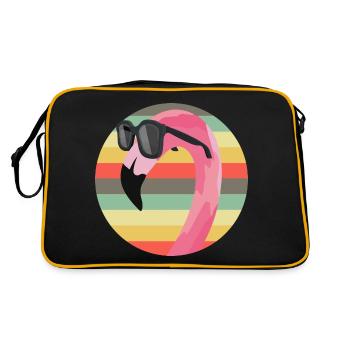 Flamingo - Retro Tasche - Schwarz/Gold - Hinten
