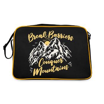 Eisklettern Bergsteigen Klettern Bergsteiger - Retro Tasche - Schwarz/Gold - Hinten