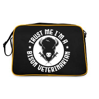 American Bison Buffalo - Retro Bag - black/gold - Back